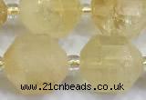 CCB1533 15 inches 11mm - 12mm faceted citrine gemstone beads