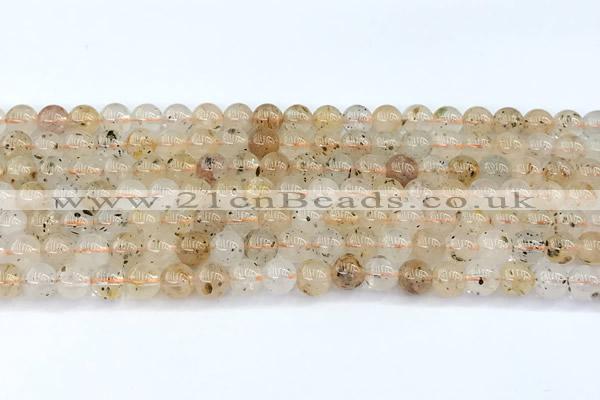 CCB1550 15 inches 6mm round mica quartz beads