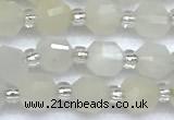 CCB1560 15 inches 5mm - 6mm faceted white moonstone beads