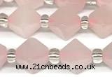 CCB1602 15 inches 10mm faceted rose quartz beads