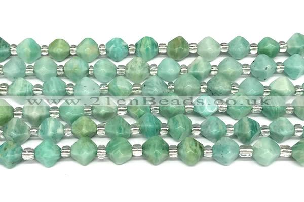 CCB1611 15 inches 10mm faceted amazonite gemstone beads