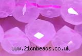 CCB1635 15 inches 6mm faceted teardrop rose quartz beads