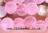 CCB1636 15 inches 6mm faceted teardrop rose quartz beads