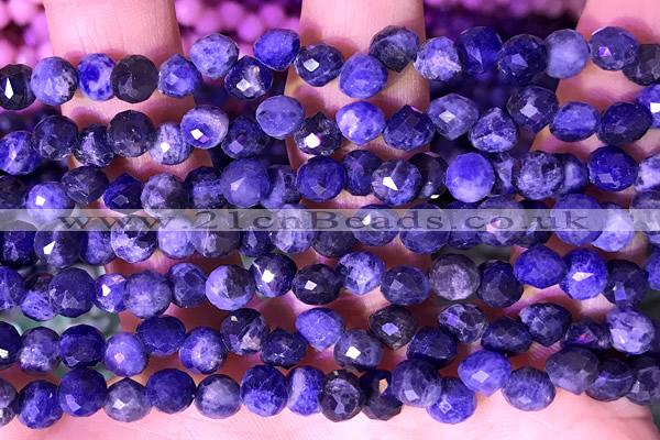 CCB1649 15 inches 6mm faceted teardrop sodalite beads