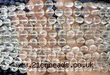 CCB1701 15 inches 6mm faceted coin white crystal beads