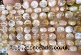 CCB1705 15 inches 6mm faceted coin citrine gemstone beads