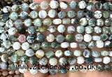 CCB1738 15 inches 6mm faceted coin tree agate beads