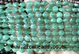 CCB1763 15 inches 6mm faceted coin green aventurine jade beads
