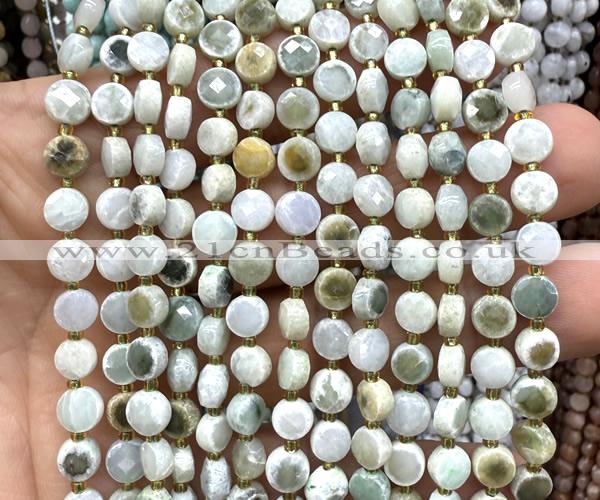 CCB1767 15 inches 6mm faceted coin jade beads