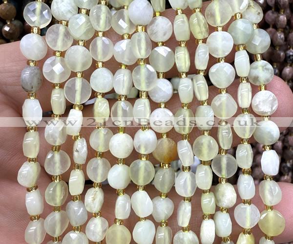 CCB1769 15 inches 6mm faceted coin New jade beads