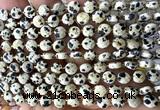 CCB1788 15 inches 6mm faceted coin dalmatian jasper beads
