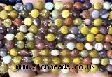 CCB1811 15 inches 6mm faceted coin mookaite gemstone beads