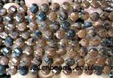 CCB1828 15 inches 6mm faceted coin mahogany obsidian beads