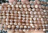 CCB1833 15 inches 6mm faceted coin moonstone gemstone beads