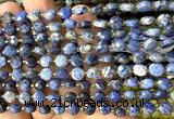 CCB1844 15 inches 6mm faceted coin dumortierite beads