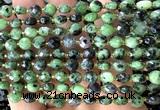 CCB1846 15 inches 6mm faceted coin ruby zoisite beads