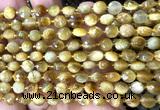 CCB1850 15 inches 6mm faceted coin golden tiger eye beads