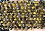 CCB1851 15 inches 6mm faceted coin yellow tiger eye beads