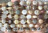 CCB1911 15 inches 8mm faceted coin phantom quartz beads