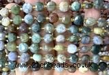 CCB1934 15 inches 8mm faceted coin Indian agate beads