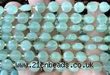 CCB1954 15 inches 8mm faceted coin green aventurine jade beads