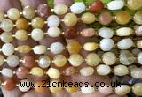 CCB1956 15 inches 8mm faceted coin yellow jade beads