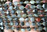CCB1982 15 inches 8mm faceted coin blood jasper beads
