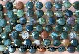 CCB1983 15 inches 8mm faceted coin Indian blood jasper beads