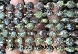 CCB1984 15 inches 8mm faceted coin dragon blood jasper beads