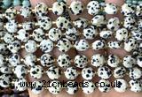 CCB1990 15 inches 8mm faceted coin dalmatian jasper beads