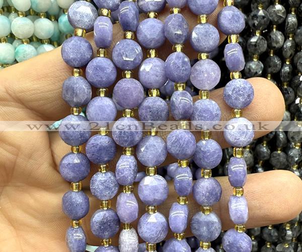CCB2014 15 inches 8mm faceted coin dyed jade beads