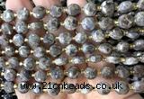 CCB2030 15 inches 8mm faceted coin rainbow labradorite beads