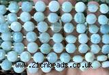 CCB2044 15 inches 8mm faceted coin amazonite beads wholesale