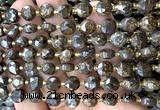CCB2054 15 inches 8mm faceted coin bronzite gemstone beads