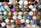 CCB2055 15 inches 8mm faceted coin colorful gemstone beads