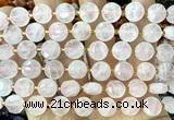 CCB2082 15 inches 10mm faceted coin rose quartz beads