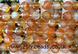 CCB2125 15 inches 10mm faceted coin red agate beads