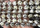 CCB2145 15 inches 10mm faceted coin dalmatian jasper beads