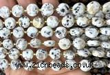 CCB2146 15 inches 10mm faceted coin sesame jasper beads