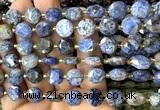 CCB2186 15 inches 10mm faceted coin dumortierite gemstone beads