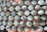 CCB2189 15 inches 10mm faceted coin labradorite beads wholesale