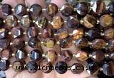 CCB2198 15 inches 10mm faceted coin red tiger eye beads