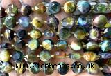 CCB2200 15 inches 10mm faceted coin colorful tiger eye beads