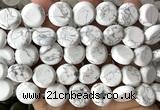CCB2271 15 inches 15mm flat round matte white howlite beads