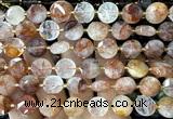 CCB2304 15 inches 12mm faceted coin red quartz gemstone beads