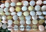CCB2314 15 inches 12mm faceted coin morganite gemstone beads