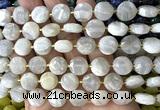 CCB2316 15 inches 12mm faceted coin white crazy lace agate beads