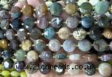 CCB2319 15 inches 12mm faceted coin Indian agate gemstone beads
