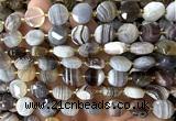 CCB2320 15 inches 12mm faceted coin Botswana agate beads
