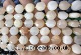 CCB2326 15 inches 12mm faceted coin pink aventurine jade beads